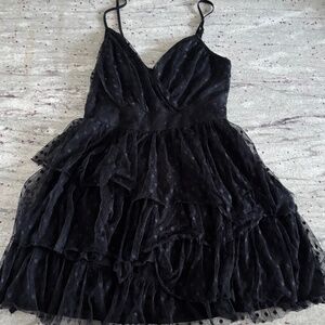 Abercrombie & Fitch Womens Black Polka Dot Tulle Cocktail Dress - Size S